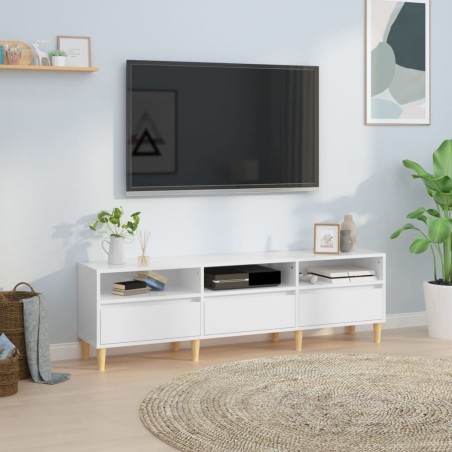 vidaXL Mobile Porta TV Bianco Lucido 150x30x44,5 cm Legno Multistrato