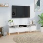 vidaXL Mobile Porta TV Bianco Lucido 150x30x44,5 cm Legno Multistrato
