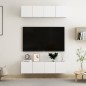 vidaXL Mobili TV 4 pz Bianchi 60x30x30 cm in Truciolato vidaXL Mobili TV 4 pz Bianchi 60x30x30 cm in Truciolato