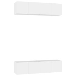 vidaXL Mobili TV 4 pz Bianchi 60x30x30 cm in Truciolato