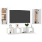 vidaXL Set Mobili Porta TV 4 pz Bianco in Legno Multistrato vidaXL Set Mobili Porta TV 4 pz Bianco in Legno Multistrato