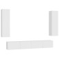 vidaXL Set Mobile TV 4 pz Bianco in Truciolato vidaXL Set Mobile TV 4 pz Bianco in Truciolato