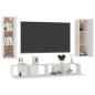 vidaXL Set Mobile TV 4 pz Bianco in Truciolato vidaXL Set Mobile TV 4 pz Bianco in Truciolato