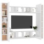 vidaXL Set Mobile TV 8 pz Bianco in Truciolato vidaXL Set Mobile TV 8 pz Bianco in Truciolato