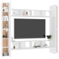 vidaXL Set Mobili Porta TV 8 pz Bianco in Legno Multistrato vidaXL Set Mobili Porta TV 8 pz Bianco in Legno Multistrato