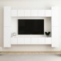 vidaXL Set Mobile TV 10 pz Bianco in Truciolato vidaXL Set Mobile TV 10 pz Bianco in Truciolato