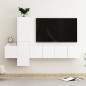 vidaXL Set di Mobili Porta TV 5 pz Bianco in Legno Multistrato vidaXL Set di Mobili Porta TV 5 pz Bianco in Legno Multistrato