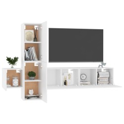 vidaXL Set di Mobili Porta TV 5 pz Bianco in Legno Multistrato