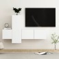 vidaXL Set di Mobili Porta TV 3 pz Bianco in Legno Multistrato vidaXL Set di Mobili Porta TV 3 pz Bianco in Legno Multistrato