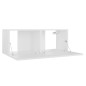 vidaXL Set di Mobili Porta TV 3 pz Bianco in Legno Multistrato vidaXL Set di Mobili Porta TV 3 pz Bianco in Legno Multistrato