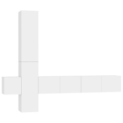 vidaXL Set Mobile TV 5 pz Bianco in Truciolato