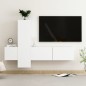 vidaXL Set di Mobili Porta TV 3 pz Bianco in Legno Multistrato vidaXL Set di Mobili Porta TV 3 pz Bianco in Legno Multistrato