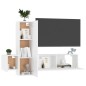 vidaXL Set di Mobili Porta TV 3 pz Bianco in Legno Multistrato vidaXL Set di Mobili Porta TV 3 pz Bianco in Legno Multistrato