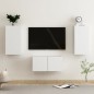 vidaXL Set Mobile TV 3 pz Bianco in Truciolato