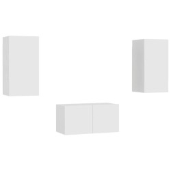 vidaXL Set Mobile TV 3 pz Bianco in Truciolato