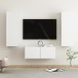 vidaXL Set Mobili Porta TV 3 pz Bianco in Legno Multistrato vidaXL Set Mobili Porta TV 3 pz Bianco in Legno Multistrato