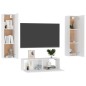 vidaXL Set Mobile TV 3 pz Bianco in Truciolato