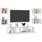 vidaXL Set Mobile TV 6 pz Bianco in Truciolato vidaXL Set Mobile TV 6 pz Bianco in Truciolato