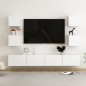 vidaXL Set Mobili Porta TV 6 pz Bianco in Legno Multistrato vidaXL Set Mobili Porta TV 6 pz Bianco in Legno Multistrato