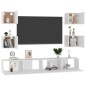 vidaXL Set Mobili Porta TV 6 pz Bianco in Legno Multistrato vidaXL Set Mobili Porta TV 6 pz Bianco in Legno Multistrato