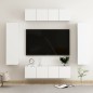 vidaXL Set Mobile TV 6 pz Bianco in Truciolato vidaXL Set Mobile TV 6 pz Bianco in Truciolato