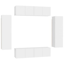 vidaXL Set Mobile TV 6 pz Bianco in Truciolato