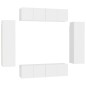 vidaXL Set Mobile TV 6 pz Bianco in Truciolato vidaXL Set Mobile TV 6 pz Bianco in Truciolato