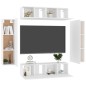 vidaXL Set Mobile TV 6 pz Bianco in Truciolato vidaXL Set Mobile TV 6 pz Bianco in Truciolato