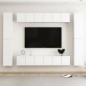 vidaXL Set Mobile TV 10 pz Bianco in Truciolato vidaXL Set Mobile TV 10 pz Bianco in Truciolato