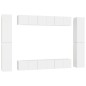vidaXL Set Mobile TV 10 pz Bianco in Truciolato vidaXL Set Mobile TV 10 pz Bianco in Truciolato