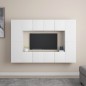 vidaXL Set Mobile TV 8 pz Bianco in Truciolato vidaXL Set Mobile TV 8 pz Bianco in Truciolato