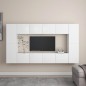 vidaXL Set Mobile TV 8 pz Bianco in Truciolato vidaXL Set Mobile TV 8 pz Bianco in Truciolato