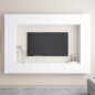 vidaXL Set Mobili Porta TV 8 pz Bianco in Legno Multistrato vidaXL Set Mobili Porta TV 8 pz Bianco in Legno Multistrato