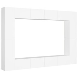 vidaXL Set Mobili Porta TV 8 pz Bianco in Legno Multistrato