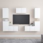 vidaXL Set Mobile TV 7 pz Bianco in Truciolato