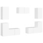 vidaXL Set Mobile TV 7 pz Bianco in Truciolato