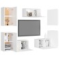 vidaXL Set Mobile TV 7 pz Bianco in Truciolato