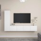 vidaXL Set Mobile TV 4 pz Bianco in Truciolato vidaXL Set Mobile TV 4 pz Bianco in Truciolato