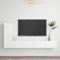 vidaXL Set Mobili Porta TV 3 pz Bianco in Legno Multistrato