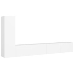 vidaXL Set Mobili Porta TV 3 pz Bianco in Legno Multistrato