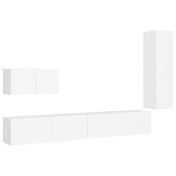 vidaXL Set Mobile TV 4 pz Bianco in Truciolato