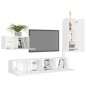 vidaXL Set Mobile TV 4 pz Bianco in Truciolato vidaXL Set Mobile TV 4 pz Bianco in Truciolato