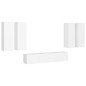 vidaXL Set Mobili Porta TV 6 pz Bianco in Legno Multistrato vidaXL Set Mobili Porta TV 6 pz Bianco in Legno Multistrato