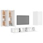 vidaXL Set Mobile TV 6 pz Bianco in Truciolato
