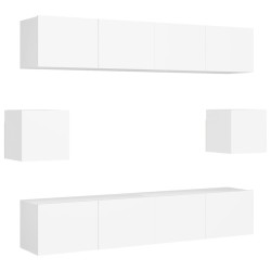 vidaXL Set Mobile TV 6 pz Bianco in Truciolato