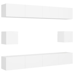 vidaXL Set Mobili TV 6 pz Bianco in Truciolato