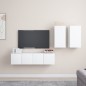 vidaXL Set Mobile TV 4 pz Bianco in Truciolato vidaXL Set Mobile TV 4 pz Bianco in Truciolato