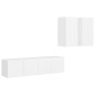 vidaXL Set Mobile TV 4 pz Bianco in Truciolato vidaXL Set Mobile TV 4 pz Bianco in Truciolato