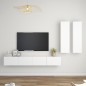 vidaXL Set Mobili Porta TV 4 pz Bianco in Legno Multistrato vidaXL Set Mobili Porta TV 4 pz Bianco in Legno Multistrato