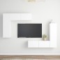 vidaXL Set Mobile TV 4 pz Bianco in Truciolato vidaXL Set Mobile TV 4 pz Bianco in Truciolato